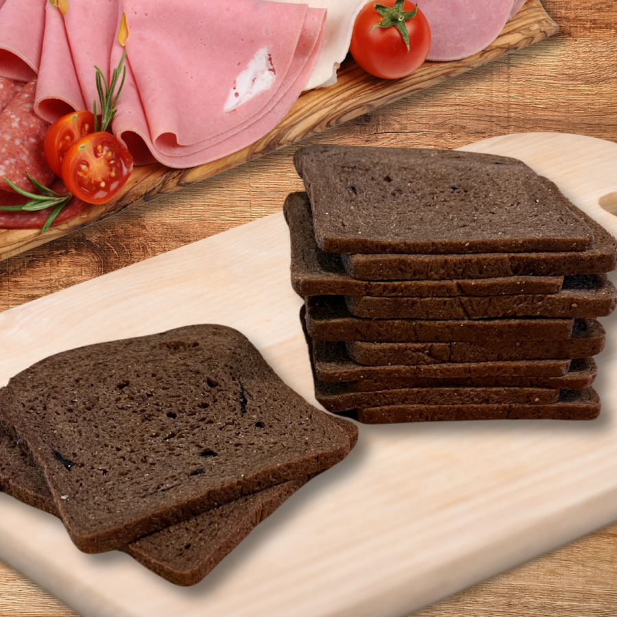 Low Carb XL Pumpernickel Bread 24 Regular or 48 Thin Slices Per Loaf